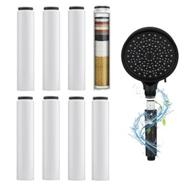 Shower Filter Cartridges Compatible with Cobbe, Water Softener Filters Beads, Eliminates Chlorine & Prevents Dry, Itchy Skin (8 count)