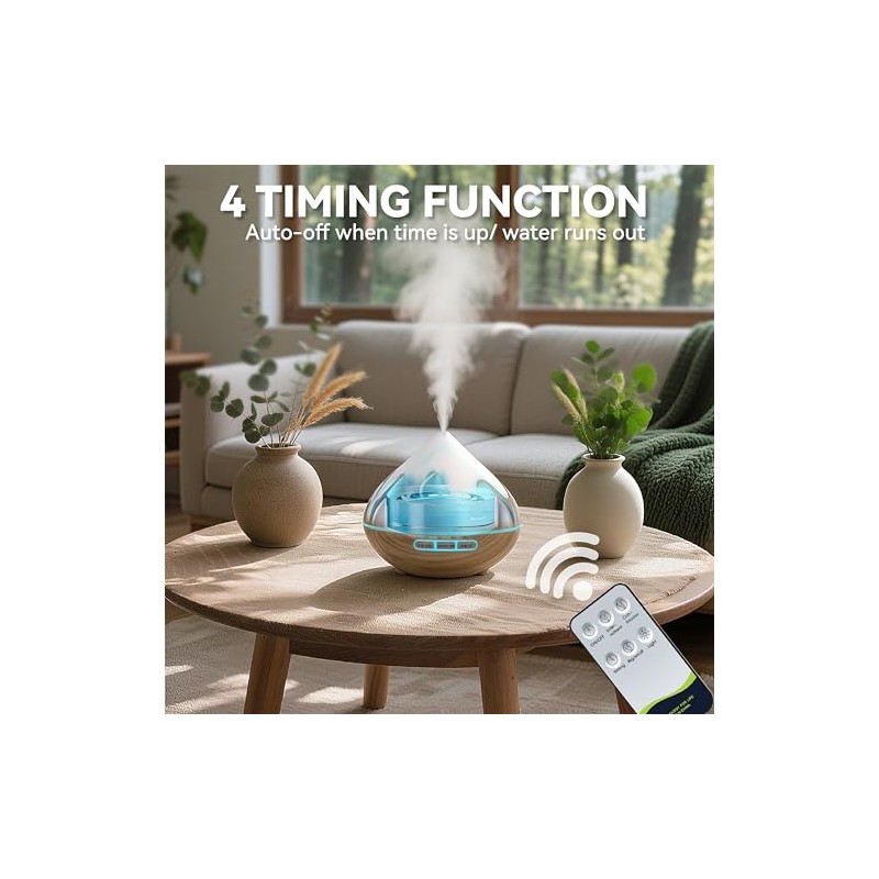 500ML Essential Oil Diffuser, Aromatherapy Diffuser with Remote Control, Multifunctional
