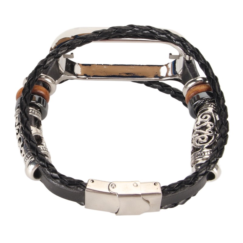 Leather Strap for Xiaomi 7 NFC Bracelet Metal Buckle Ethnic