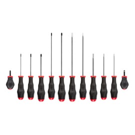 TEKTON High-Torque Screwdriver Set, 12-Piece (#0 - #2, 1/8-1/4 in.) | DRV45004 | Made in USA