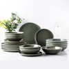 AmorArc Ceramic Dinnerware Sets,Handmade Reactive Glaze Stoneware Plates and Bowls