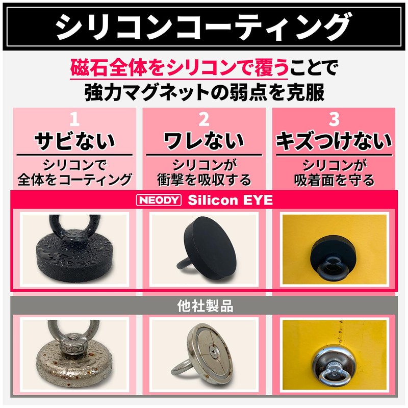 NEODY SE-0104-B Magnetic Hook, Strong Neodymium, Magnetic Hook, Realistic Load