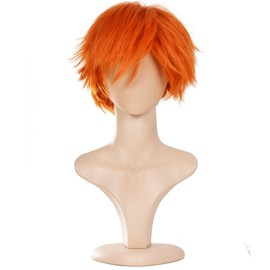 Ecvtop Wigs for Mens' Death Note Male Short Hair Wig Costume Cosplay Wigs (Orange)