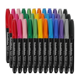 Dabo&Shobo Wet Erase Markers, 36-Count Smudge-Free Markers, 12 Colors Fine Tip, Erases with water! Wet-Erase Low Odor Marker For Office, School And Home
