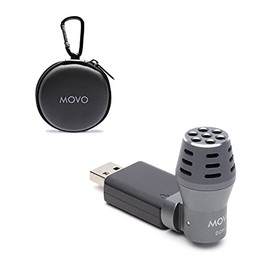 Movo DOM2-USB Mini Omnidirectional USB Computer Microphone 2 Ft Range with USB Adapter Compatible with Laptop, PC and Mac, Perfect Podcasting, Gaming, Remote Work, Conference, Livestream, Desktop Mic