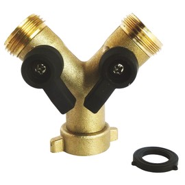 SOMATHERM FOR YOU - Derivation 2 Lane Turning Nut 20/27 M20 / 27 with Shut-Off Valves 1/4 Turn - Brass Coupling 20/27 Y