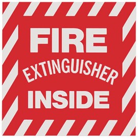 "Fire Extinguisher Inside" Vinyl Sign - Pack of 10 Decals