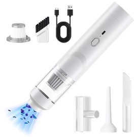 BYZESTY Handstaubsauger, Autostaubsauger, Mini Staubsauger, 9000pa Akku Handstaubsauger Mit USB-C Schnellladung, Autostaubsauger Kabellos Für Büro Genutzt, Auto Und Haushalt, Küche, Tierhaare (Weiß)