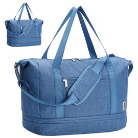 Narwey for Ryanair Cabin Bags 40x20x25 Underseat, Expandable for Easyjet Cabin Bag 45x36x20, Travel Duffel Hospital Weekend Overnight Bag Carry on Hand Luggage for Women & Men (Navy Blue)