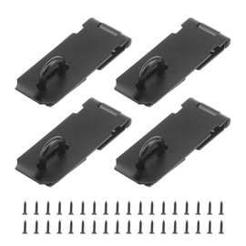 MANCHAP 4 PCS 4 Inch Black Padlock Hasp, 105mm Door Latch Lock Hasp for Garden Gate, Shed, Door Cabinet