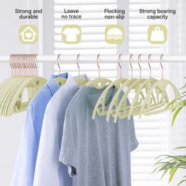 IEOKE Velvet Clothes Hangers, 50 Pack No Shoulder Bumps Ultra Thin Space Saving 360 Degree Swivel Heavy Duty Hook Durable Hanger for Suit, Sweaters, Coat, Jackets, Pants, Shirts (Ivory)