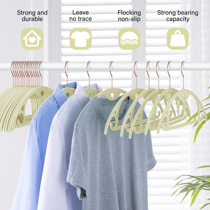 IEOKE Velvet Clothes Hangers, 50 Pack No Shoulder Bumps Ultra