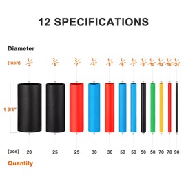 EVENTRONIC Eventronic Heat Shrink Tubing 560Pcs, IP56 Waterproof Design Heat Shrink Connectors, in Total 25.2 m, Heatshrink Sleeving Kit in 5 Colors,12 Sizes, Ideal for Electrical Insulation and Wire Connectors