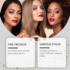 12 Sheets Temporary Tattoos Fake Freckles Tattoo Stickers, Freckles Tattoo, Faux Summer Shoots, Face Stickers, Waterproof Face Stickers, for Women/Teenagers/Girls/Body Art