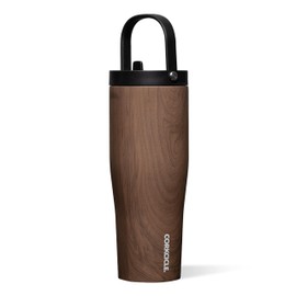 Corkcicle Go Cup XL - Leak-Proof Travel Tumbler - Triple Insulated Stainless Steel Water Bottle - Easy-Carry Handle - Summer Drinkware Gift - Keeps Drinks Ice Cold - 30 oz - Desert