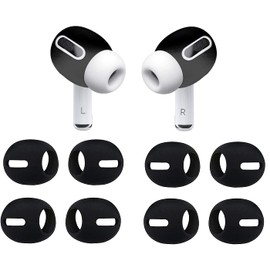 BLLQ Compatible with AirPod Pro Ear Tips Ear Gels Anti-Slip Earbuds Cover 【 Fit in The Charging Case 】, 4 Pairs Black b