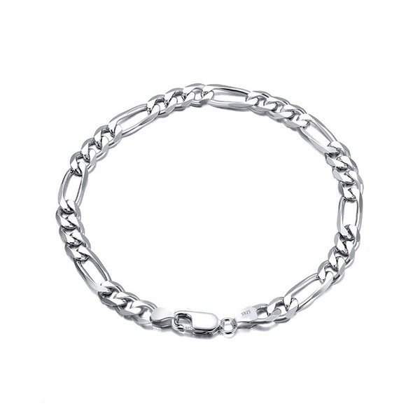 XUEBAIFU Men's 925 Silver Figaro Chain Bracelets for Men Width