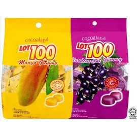 Lot 100 Gummy Chewy Candy Mango Blackcurrant Flavour Halal Snack Sweets Malaysia 150g (5.29oz) (Mango)