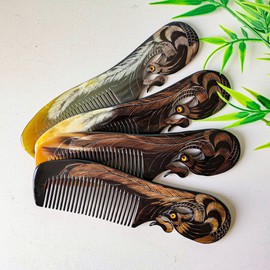 Symbol of Virtue and Grace, Natural Buffalo Horn Comb, Bone Comb, Ox Horn Comb Anti Static, Buffalo Horn Comb, Bone Combs for Hair, Horn Combs for Women (Phoenix)