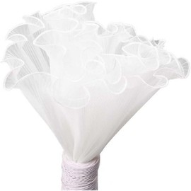 Pxiryanlow White 4.3 Yards Flower Wrapping Mesh Paper Bouquet Floral Packaging Paper Florist Bouquet Wraps Flower Floral Picks Shop Supplies Tapes Arranging