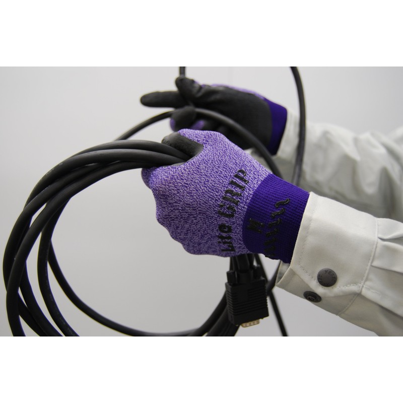 Showa Gloves No. 341 Light Grip Purple Large Set of