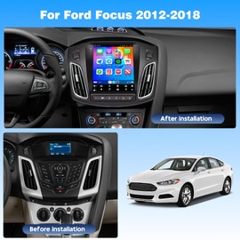 9.7’’ Vertical Screen Car Radio for Ford Focus 2012-2018 Stereo with Wireless Carplay Android Auto, Android Stereo for Focus in-Dash Navigation GPS Unit, WiFi, HiFi, FM, Bluetooth Backup Cam