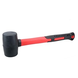 8oz Black Rubber Mallet with Fibreglass Handle Hammer Non Marking Head