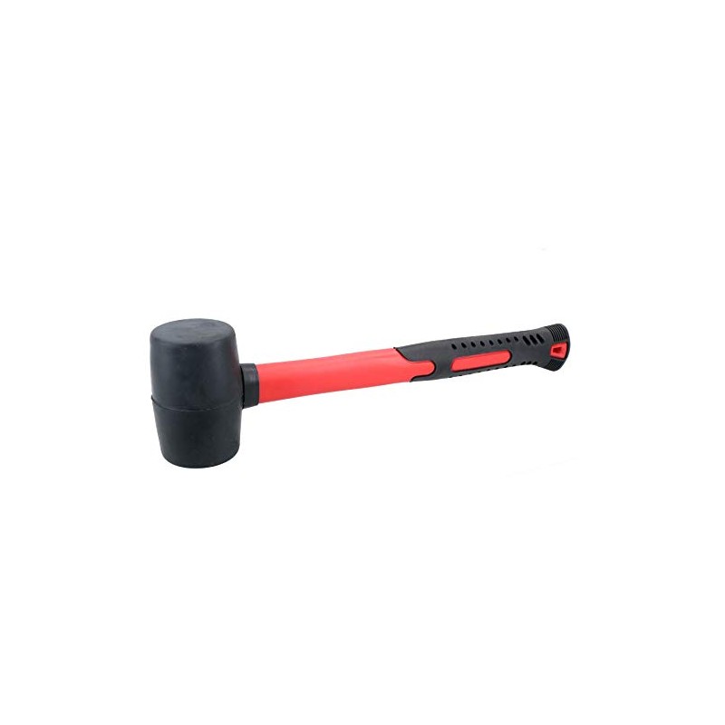 8oz Black Rubber Mallet with Fibreglass Handle Hammer Non Marking