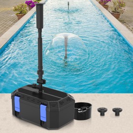VCRAZE All-in-One Pond Filters for Outdoor Ponds 200-350 Gal, 400GPH Koi Pond Pump with 3 Spray Patterns, Pond Fountain Kit for Water Feature, Garden, Bird Baths, Upgradeable for LED and U - V Lamp