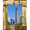 Saddle Mountain Souvenir Chicago Landmarks Laser Engraved Wood Picture Frame