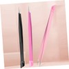 Baluue 3pcs Multi-purpose Nail Tweezers Dual-ended Precision Tweezers for Nail