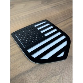 Factory Crafts Tailgate Emblem Badge for Dodge Ram 1500/2500/3500 2009-2018 (American Flag - Black and White)