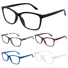 VIDEBLA 5 Pack Reading Glasses for Women Men Blue Light Blocking Spring Hinge Readers Anti UV Ray Fashion Eyeglasses (5 Mix Color -2, 2.75, multiplier_x)