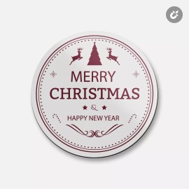 Unbranded Merry Christams And Happy New Year | 4'' X 4'' Round Decorative Magnet