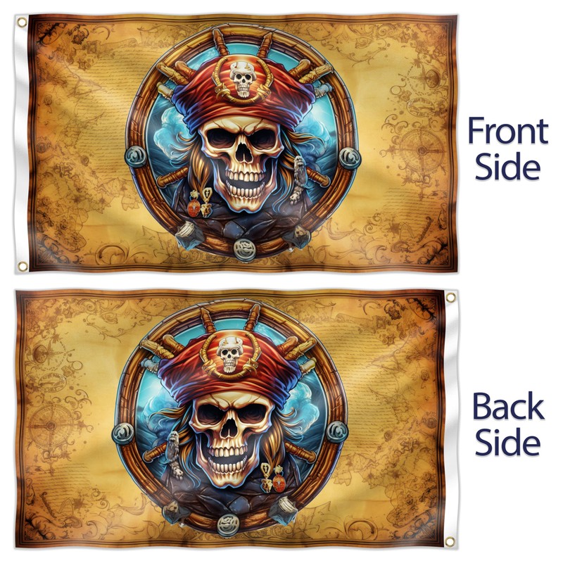 Pirate Flag – Jolly Roger Flag with Pirate Map Map