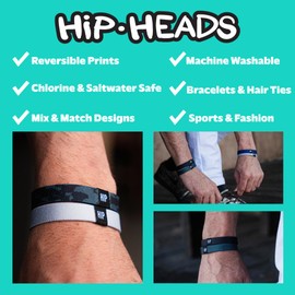 Hip Heads Thick Hair Ties for Men | Durable Hair Bands | Non-Slip Elastic Wristbands | Stylish & Versatile Men’s Bracelet | Cloth Wristbands for Sports, Fitness & Everyday Wear (Brown)
