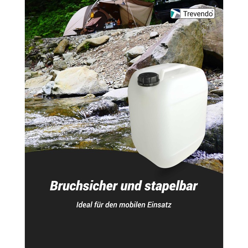 Trevendo Set of 2 Water Canisters, 5 Litres, Food Safe
