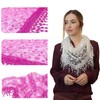 JK Home Lace Tassel Sheer Floral Triangle Scarf, Trendy Silk