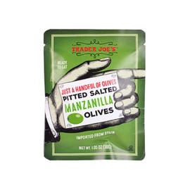 Trader Joe's Just a Handful of Pitted Salted Manzanilla Olives (4-pack), 1.05 oz each