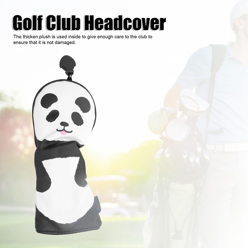 PU Leather Golf Wood Head Covers Waterproof Cartoon Thicken Plush