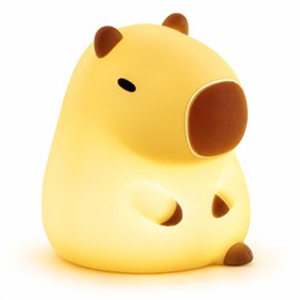 Cartoon Capybara LED Night Light with Yellow Glow for Bedside Room Decor