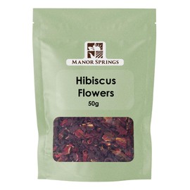 Hibiscus Flowers Whole Petals 50g by Manor Springs
