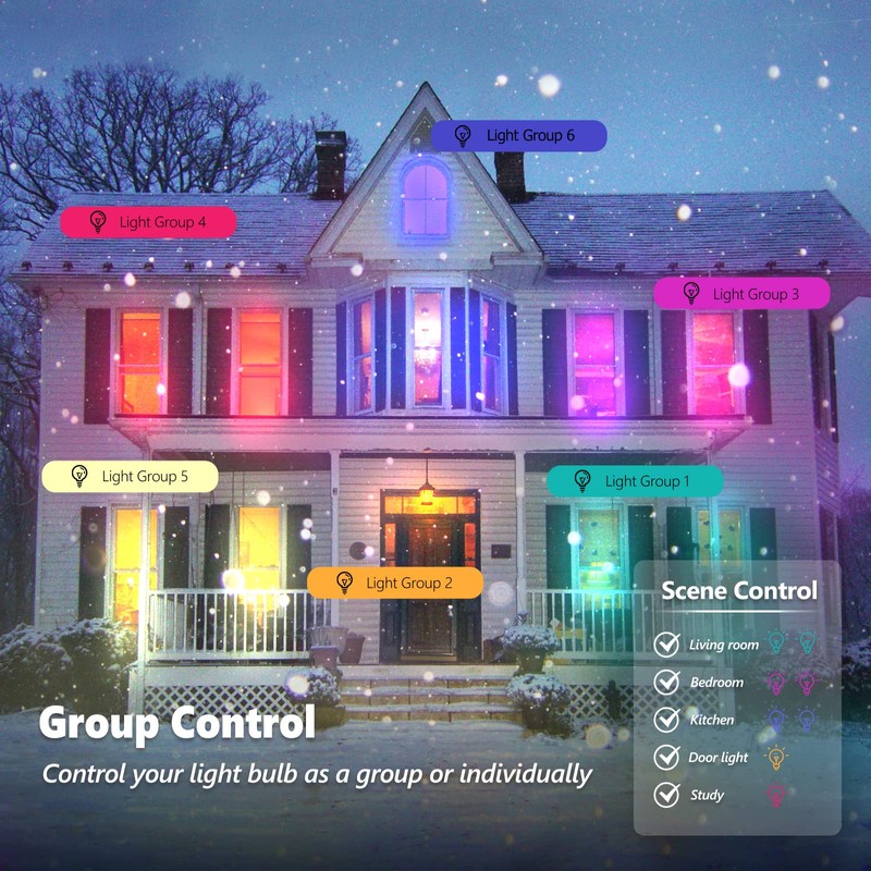 Vanance Smart Light Bulbs 4Pack, WiFi & Bluetooth 5.0, App
