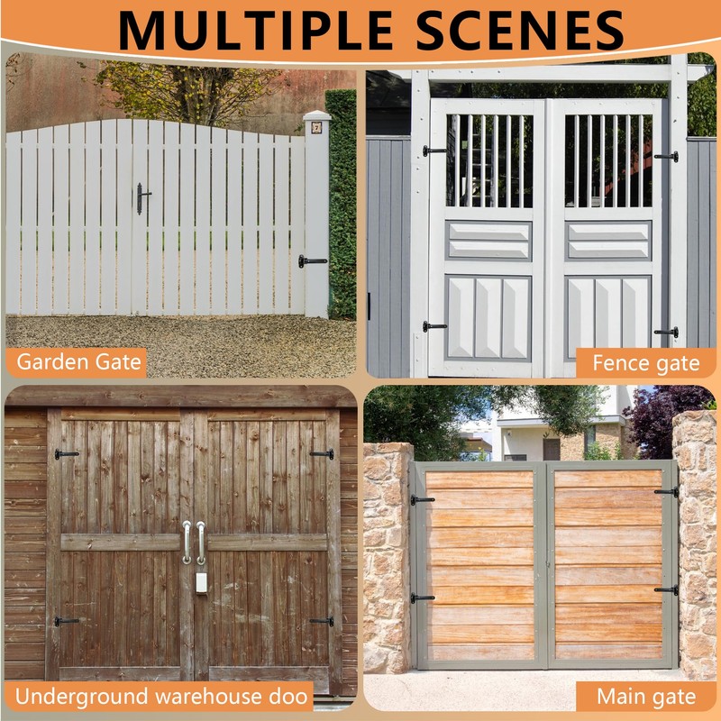 Heavy Duty Gate Hinges, 2 pcs 900LBS Capacity and 180-Degree