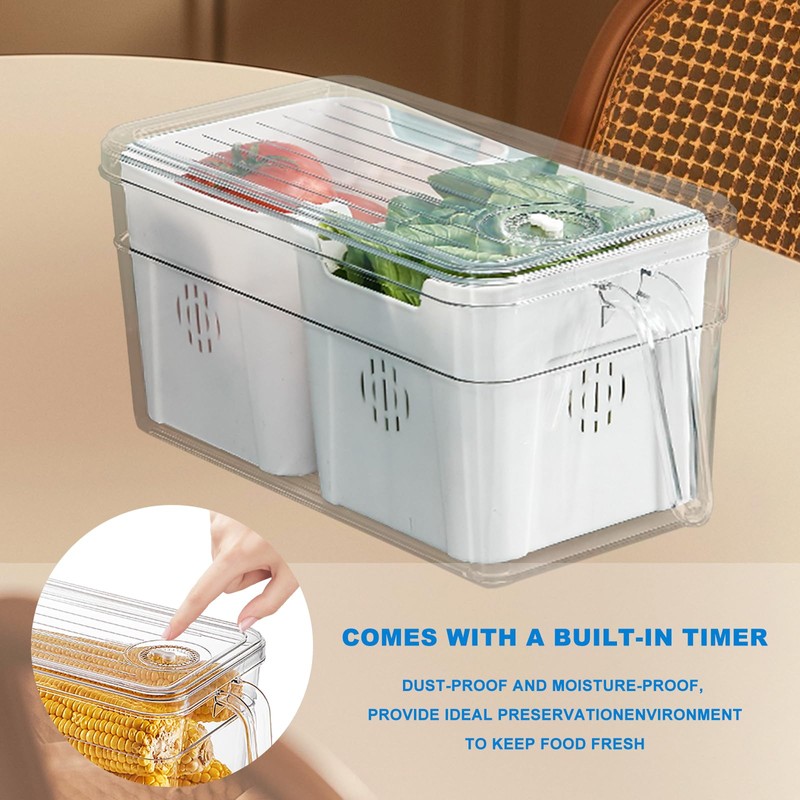 Generisch Storage Containers for Fridge with Lid, Divided Snack Storage