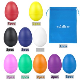 COCOMOON Egg Shakers Musical Instruments for Babies- 20Pcs Musical Maracas Percussion Instrument (10 Colors) Easter Egg Plastic Egg Shakers Kids Toys