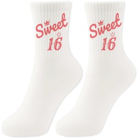 Scinzene Geschenke Für 16 Jährige Mädchen, Sweet 16 Baumwolle Socken Eu 36-42, 16 Geburtstag Mädchen, Für Sport, Freizeit