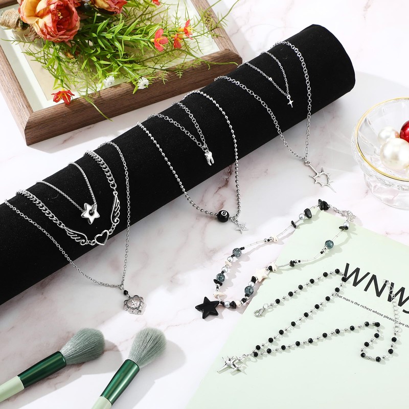 Sureio 10 Pcs Y2K Gothic Necklace Set Silver with Star