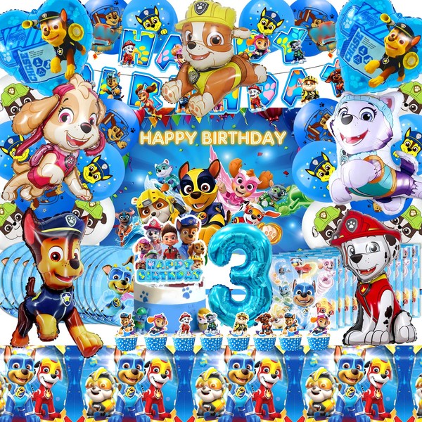 Pack of 94 Birthday Decoration 3 Years, Balloons Birthday 3,