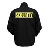 Security Zipped up Windbreaker in Black with Yellow/Reflective Decorations Front